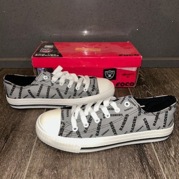 FOCO Womens College Repeat Print Low Top Canvas Sneakers Shoes Size 10 NEW NWB - Picture 1 of 8